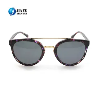 Good Quality Double Bridge Retro Men Mirrored Acetate Sunglasses